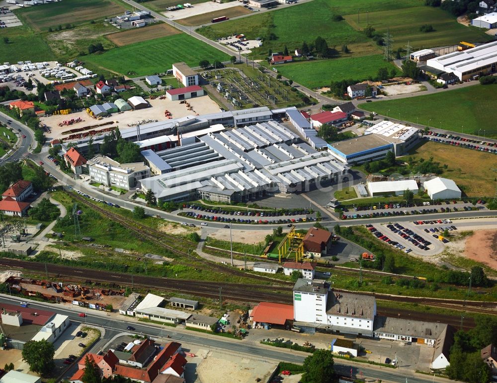 Neumarkt in der Oberpfalz from the bird's eye view: Building and production halls on the premises of DEHN SE + Co KG on Hans-Dehn-Strasse in Neumarkt in der Oberpfalz in the state Bavaria, Germany