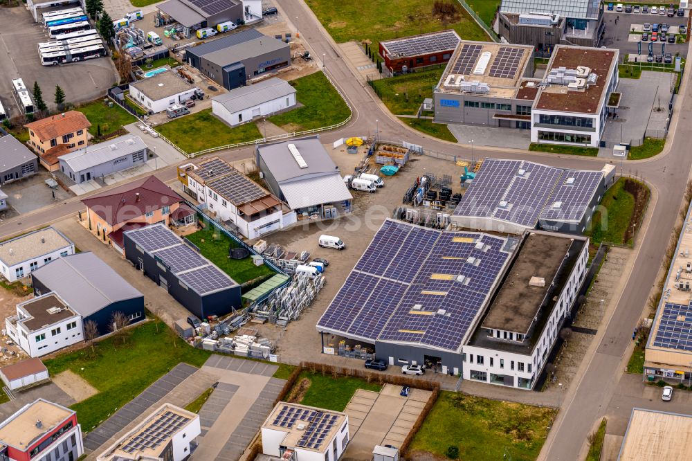 Aerial photograph Ettenheimmünster - Building and production halls on the premises of DICOSY GmbH on street Gutenbergstrasse in Ettenheimmuenster in the state Baden-Wuerttemberg, Germany