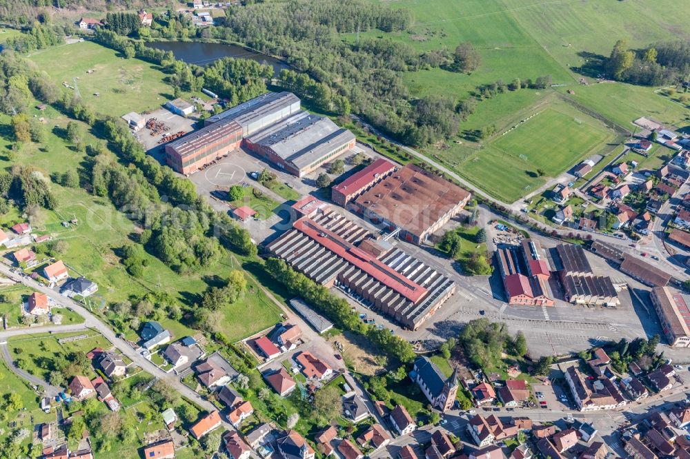 Zinswiller from above - Building and production halls on the premises of De Dietrich Process Systems in Zinswiller in Grand Est, France