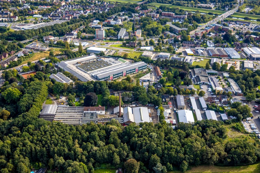Dorsten from the bird's eye view: Building and production halls on the premises of Dorstener Antriebstechnik GmbH in Dorsten in the state North Rhine-Westphalia
