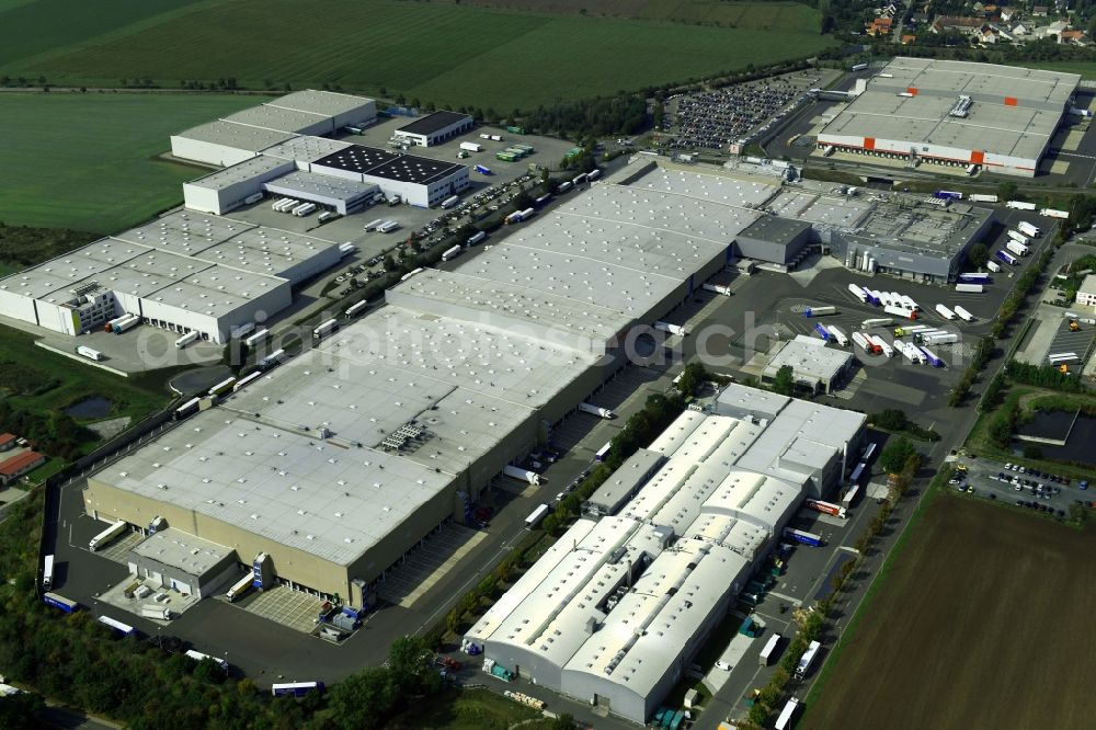 Aerial photograph Meineweh - Buildings and production halls on the factory premises of the offset printing on Kirchweg in the district Schleinitz in Meineweh in the state Saxony-Anhalt, Germany