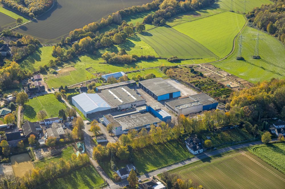 Aerial image Bochum - Building and production halls on the premises ECOSOIL Nord-West GmbH on street Boevinghauser Strasse in the district Gerthe in Bochum at Ruhrgebiet in the state North Rhine-Westphalia, Germany
