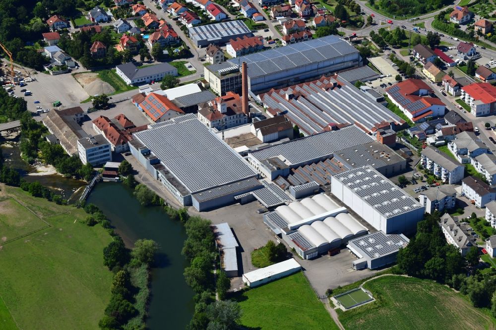 Aerial image Lauchringen - Building and production halls on the area and premises of the former Textile Company Lauffenmuehle in Lauchringen in the state Baden-Wuerttemberg, Germany