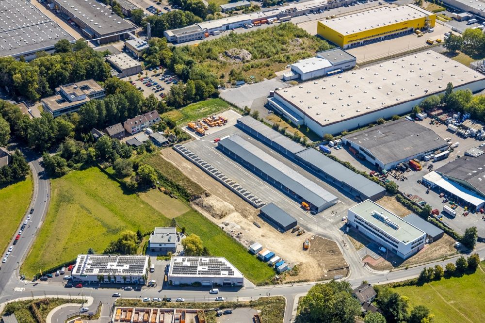 Bochum from above - Building and production halls on the premises of Entsorgung Herne AoeR on Meesmannstrasse in Bochum in the state North Rhine-Westphalia, Germany