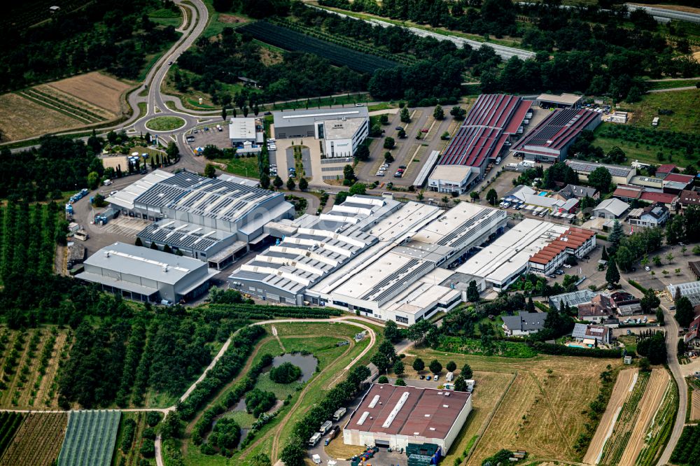 Aerial photograph Renchen - Building and production halls on the premises of Erdrich Umformtechnik GmbH in the district Ulm in Renchen in the state Baden-Wurttemberg, Germany