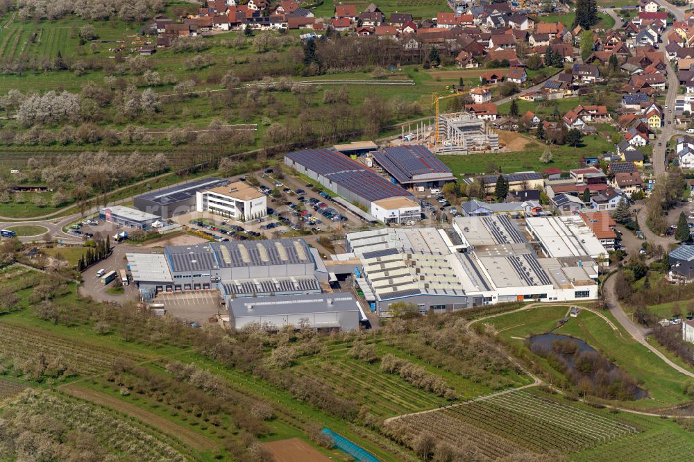 Renchen from the bird's eye view: Building and production halls on the premises of Erdrich Umformtechnik GmbH in the district Ulm in Renchen in the state Baden-Wurttemberg, Germany