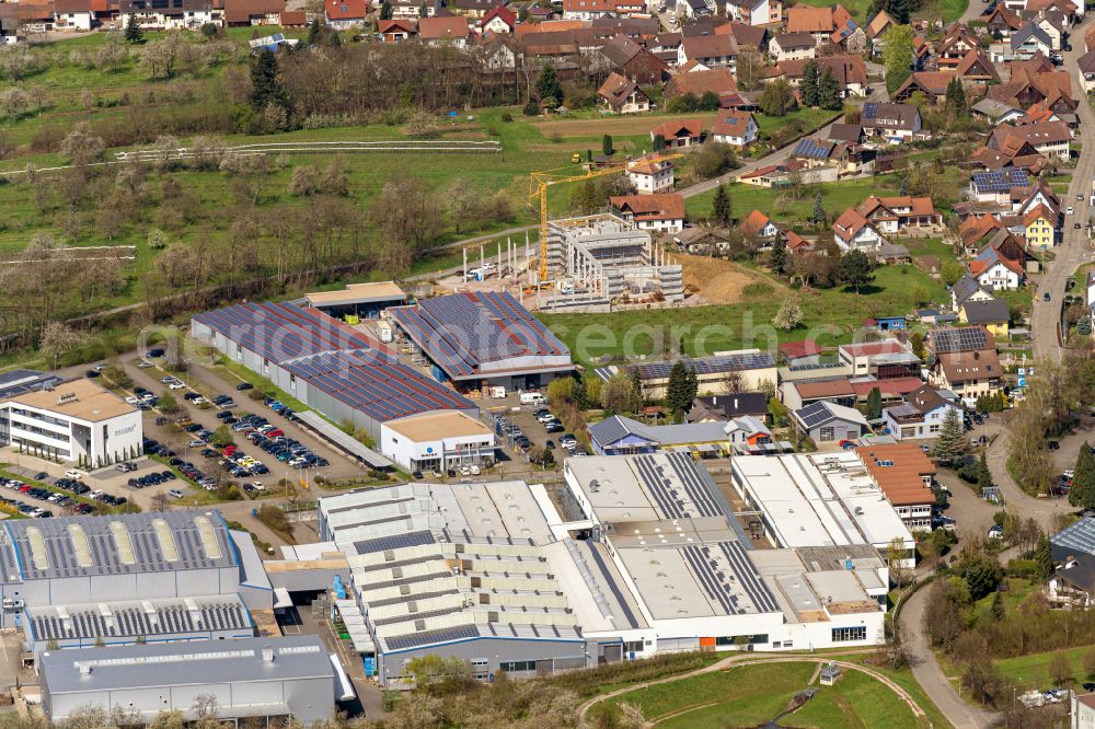Aerial image Renchen - Building and production halls on the premises of Erdrich Umformtechnik GmbH in the district Ulm in Renchen in the state Baden-Wurttemberg, Germany