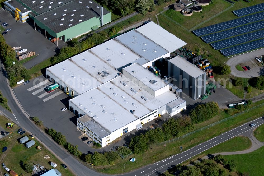 Aerial image Osterburken - Building and production halls on the premises of the Erwin Dietz GmbH at Industriepark in Osterburken in the state Baden-Wurttemberg, Germany