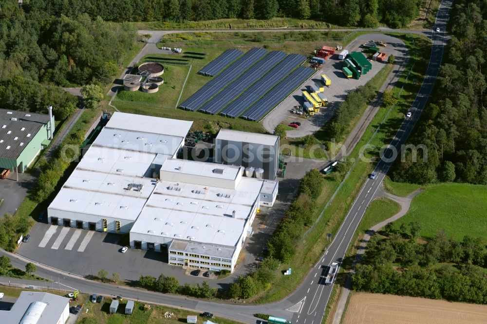 Aerial photograph Osterburken - Building and production halls on the premises of the Erwin Dietz GmbH at Industriepark in Osterburken in the state Baden-Wurttemberg, Germany