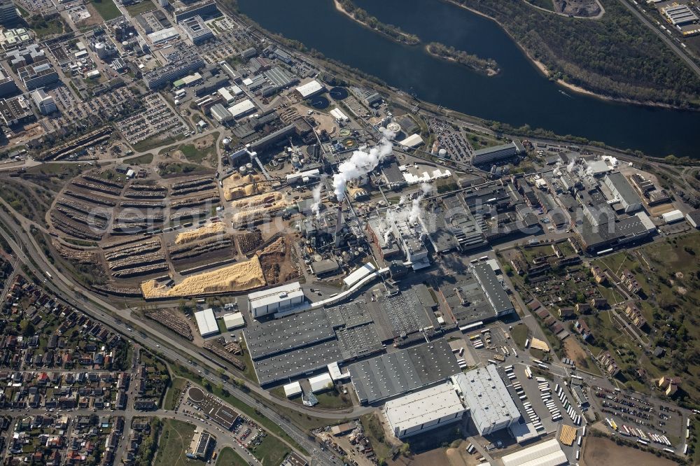 Aerial image Mannheim - Building and production halls on the premises of Essity GmbH in Mannheim in the state Baden-Wurttemberg, Germany