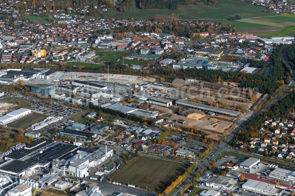 Aerial image Neumarkt in der Oberpfalz - Building and production halls on the premises Europoles GmbH & Co. KG , Pfleiderer Deutschland GmbH in Neumarkt in der Oberpfalz in the state Bavaria, Germany