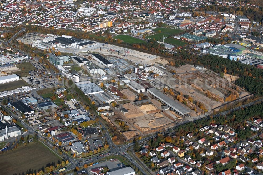 Aerial photograph Neumarkt in der Oberpfalz - Building and production halls on the premises Europoles GmbH & Co. KG , Pfleiderer Deutschland GmbH in Neumarkt in der Oberpfalz in the state Bavaria, Germany