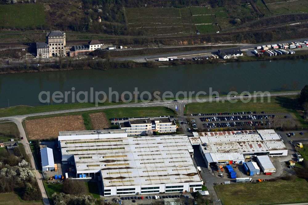 Haßmersheim from the bird's eye view: Building and production halls on the premises of FIBRO GmbH on street August-Laepple-Weg in Hassmersheim in the state Baden-Wuerttemberg, Germany