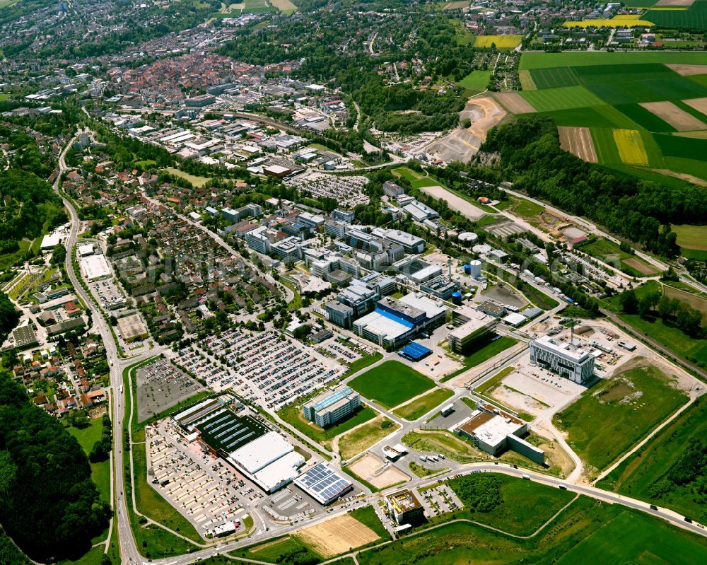 Biberach an der Riß from the bird's eye view: Building and production halls on the premises of Firma Boehringer Ingelheim Pharma GmbH & Co. KG in Biberach an der Riss in the state Baden-Wuerttemberg, Germany