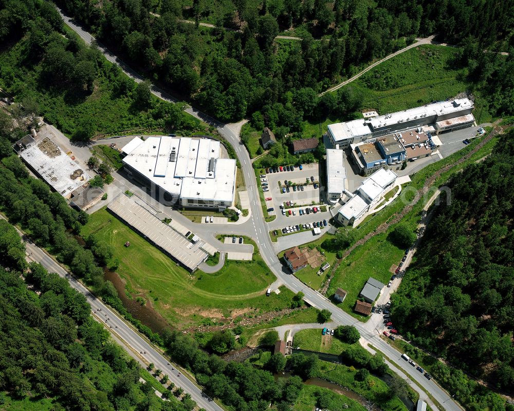 Aerial photograph Altensteig - Building and production halls on the premises of Firma Friedrich Boysen GmbH & Co. KG on street Friedrich-Boysen-Strasse in Altensteig in the state Baden-Wuerttemberg, Germany