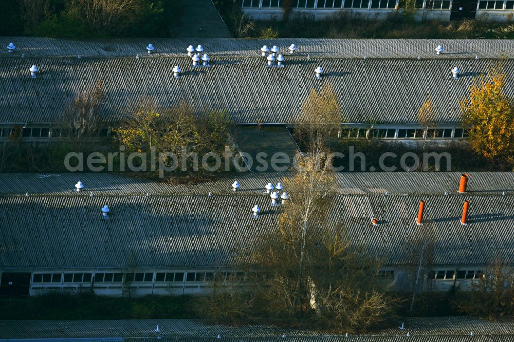 Neuenhagen from above - Building and production halls on the premises of company Hindernisbau in Neuenhagen in the state Brandenburg, Germany