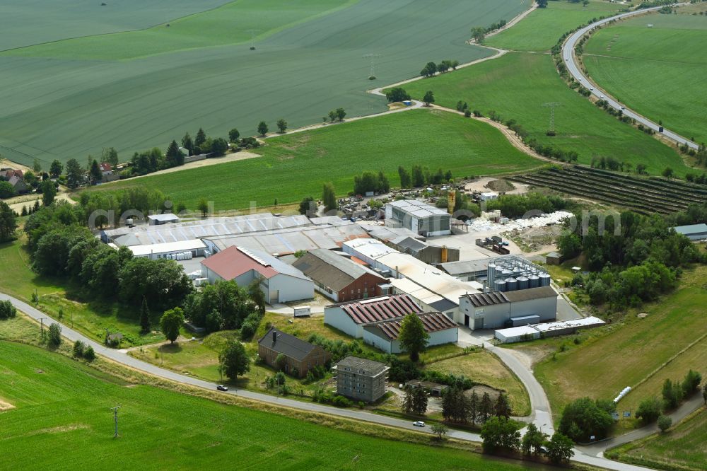 Gera from the bird's eye view: Building and production halls on the premises of Firma JOMA Daemmstoffwerk GmbH in the district Cretzschwitz in Gera in the state Thuringia, Germany