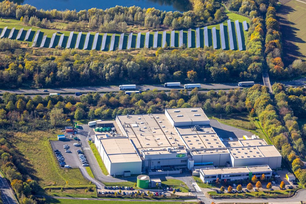 Genend from the bird's eye view: Building and production halls on the premises of Firma Ornua Deutschland GmbH on street Kerrygoldstrasse in Genend in the state North Rhine-Westphalia, Germany