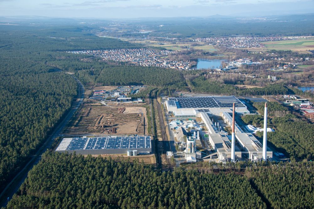 Aerial photograph Weiherhammer - Building and production halls on the premises of Floot Glass factory in Weiherhammer in the state Bavaria, Germany
