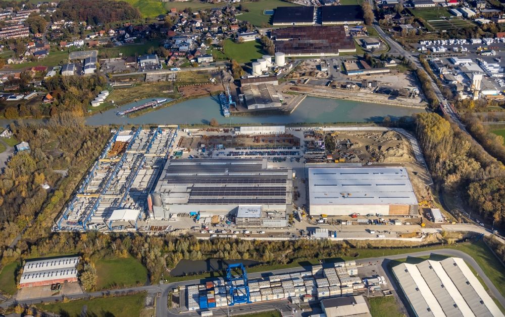 Hamm from the bird's eye view: Building and production halls on the premises on Frielinghauser Strasse in the district Uentrop in Hamm in the state North Rhine-Westphalia, Germany