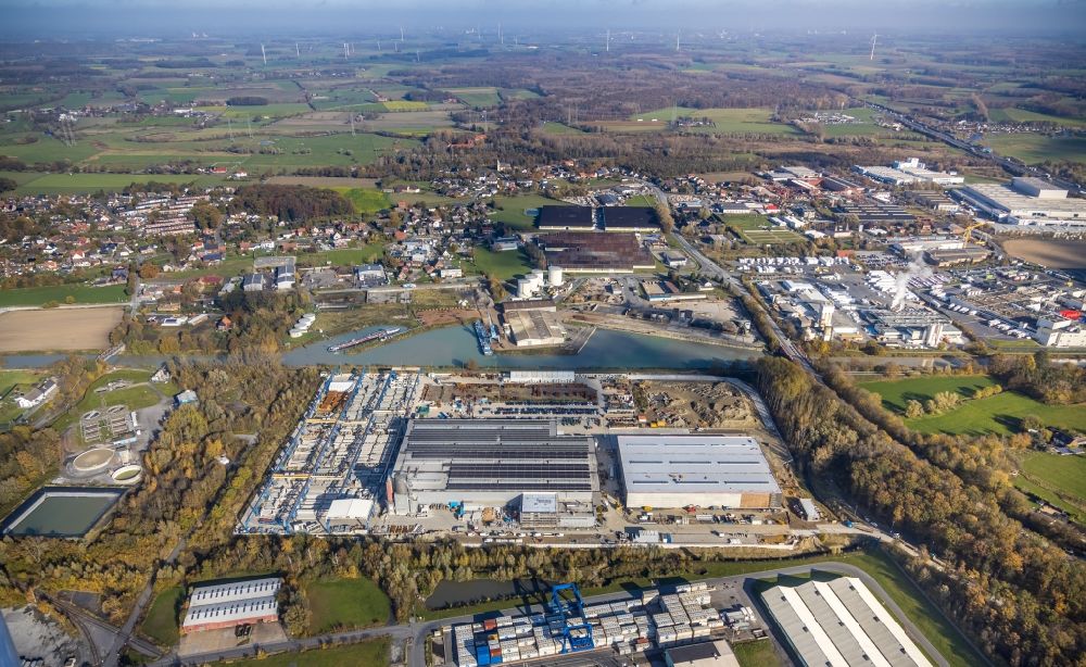 Aerial image Hamm - Building and production halls on the premises on Frielinghauser Strasse in the district Uentrop in Hamm in the state North Rhine-Westphalia, Germany