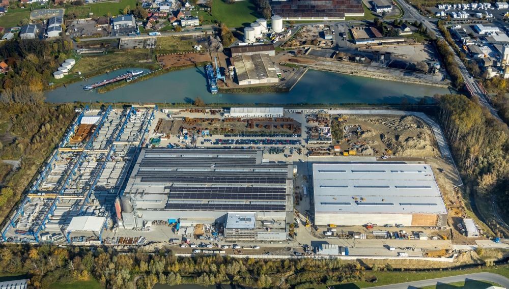 Aerial photograph Hamm - Building and production halls on the premises on Frielinghauser Strasse in the district Uentrop in Hamm in the state North Rhine-Westphalia, Germany