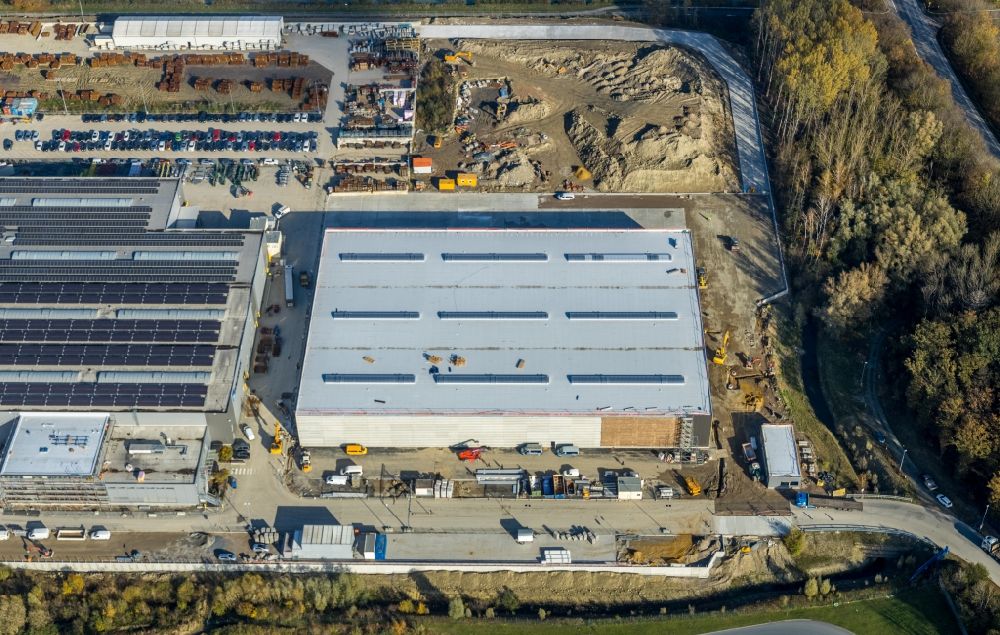 Hamm from above - Building and production halls on the premises on Frielinghauser Strasse in the district Uentrop in Hamm in the state North Rhine-Westphalia, Germany
