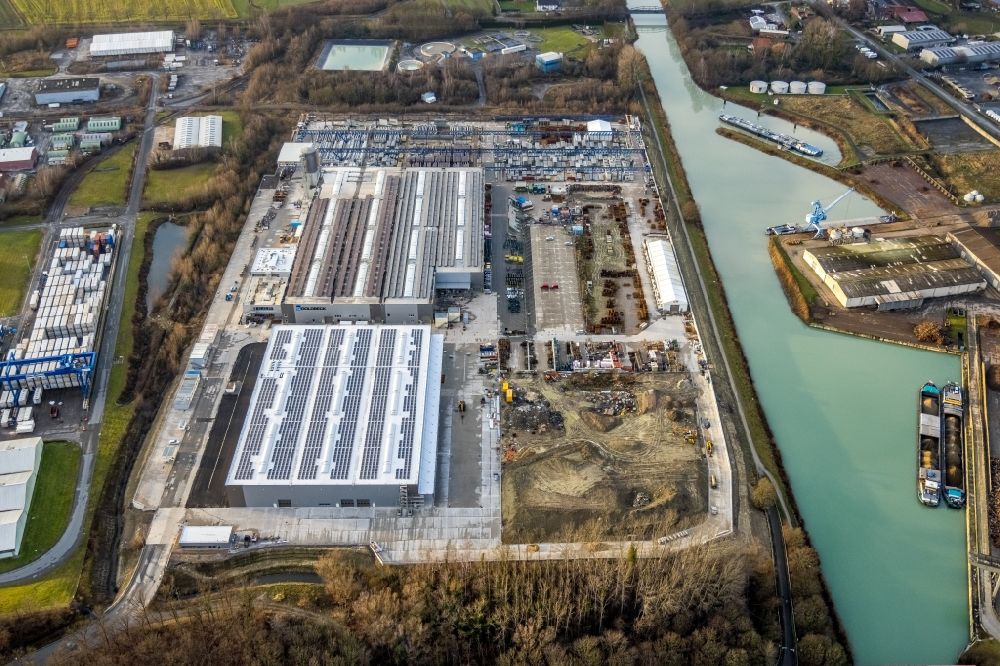 Hamm from the bird's eye view: Building and production halls on the premises on Frielinghauser Strasse in the district Uentrop in Hamm in the state North Rhine-Westphalia, Germany
