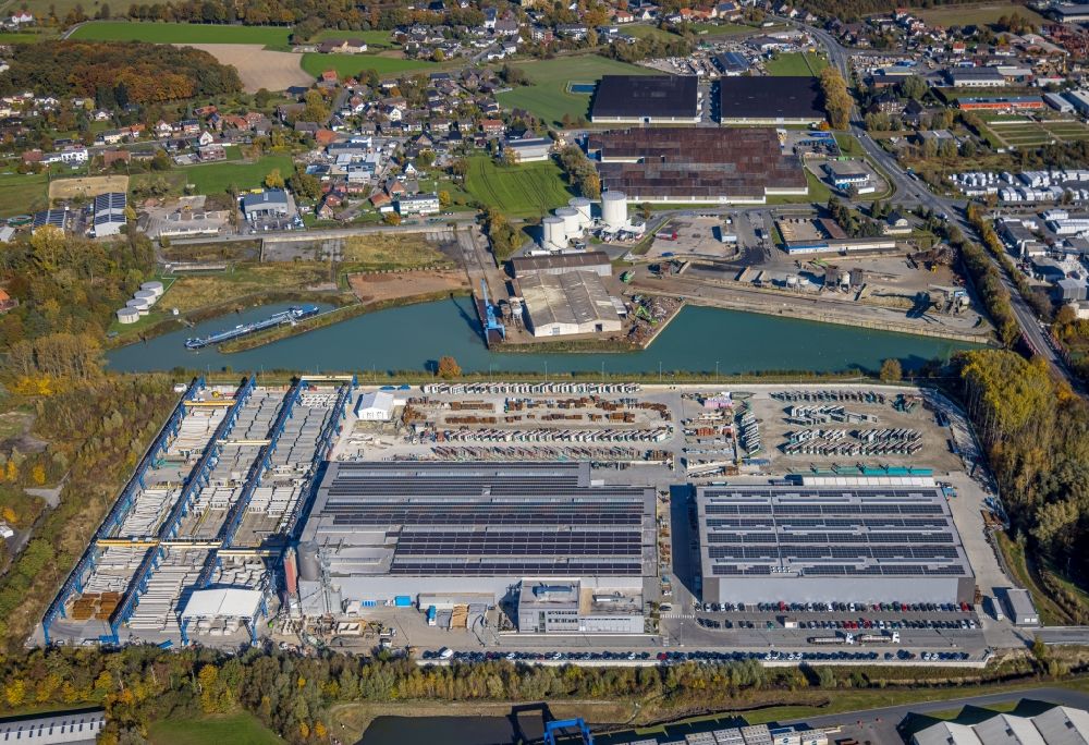 Hamm from above - Building and production halls on the premises on Frielinghauser Strasse in the district Uentrop in Hamm at Ruhrgebiet in the state North Rhine-Westphalia, Germany