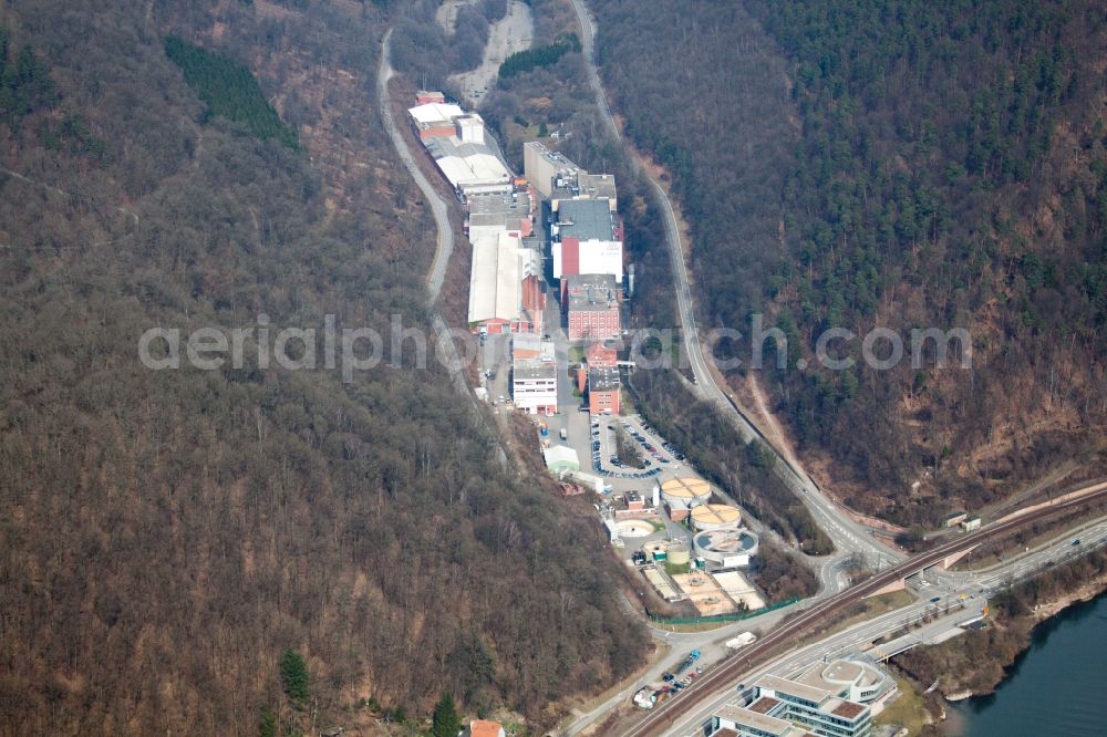 Aerial photograph Eberbach - Building and production halls on the premises of Gelita AG in Eberbach in the state Baden-Wuerttemberg
