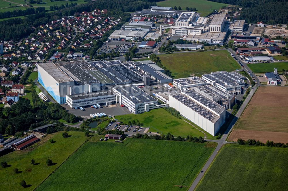 Aerial image Dietenhofen - Building and production halls on the factory premises of geobra Brandstaetter Stiftung & Co. KG on Neustaedter Strasse in Dietenhofen in the state Bavaria, Germany