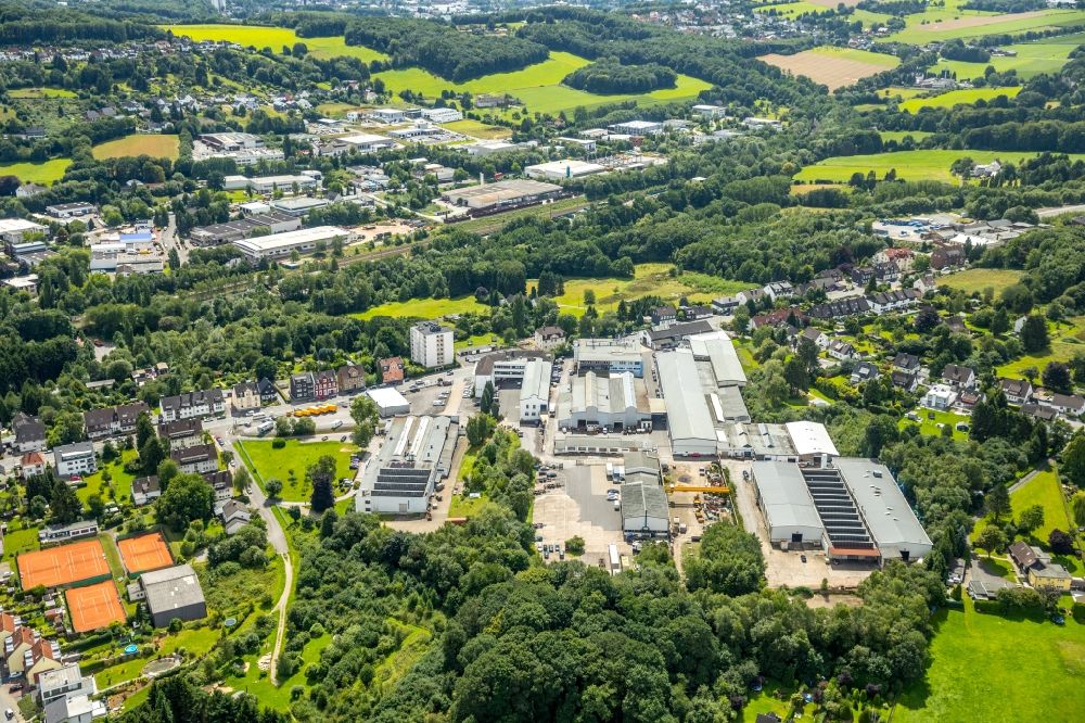 Aerial image Gevelsberg - Building and production halls on the premises of TS Gesellschaft fuer Transport- and Sicherungssysteme mbH on Hasslinghauser Strasse in Gevelsberg in the state North Rhine-Westphalia, Germany
