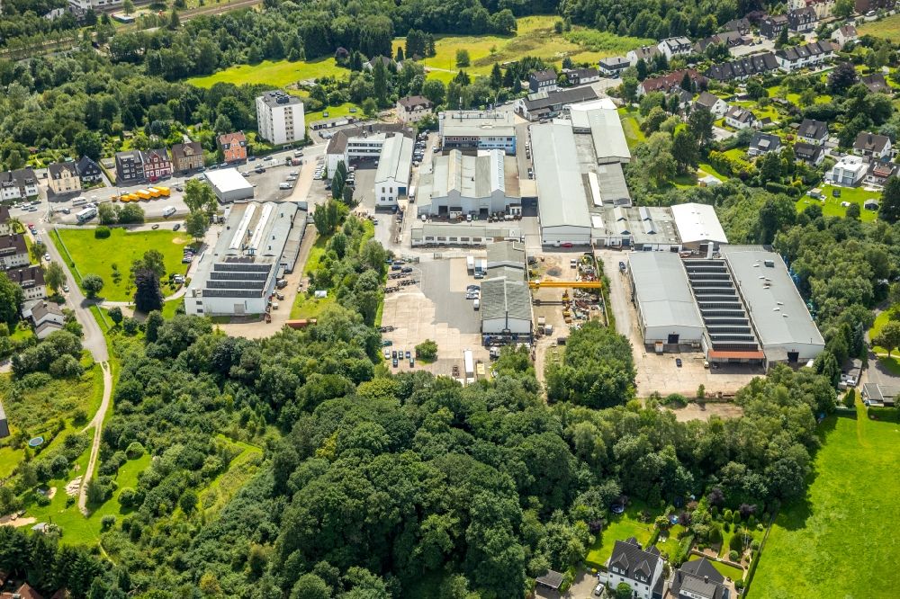 Aerial photograph Gevelsberg - Building and production halls on the premises of TS Gesellschaft fuer Transport- and Sicherungssysteme mbH on Hasslinghauser Strasse in Gevelsberg in the state North Rhine-Westphalia, Germany
