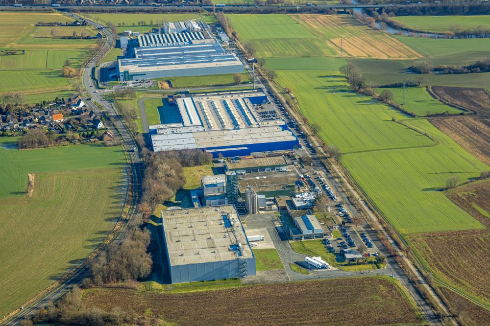 Werne from above - Building and production halls on the premises in Gewerbegebiet Brede - Stockumer Strasse in Werne in the state North Rhine-Westphalia, Germany