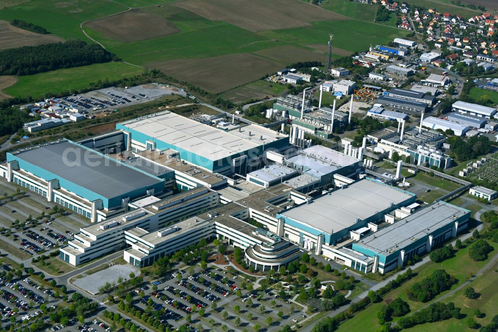 Aerial image Dresden - Building and production halls on the premises of GLOBALFOUNDRIES Management Services Limited Liability Company & Co. KG on Wilschdorfer Landstrasse in the district Wilschdorf in Dresden in the state Saxony, Germany