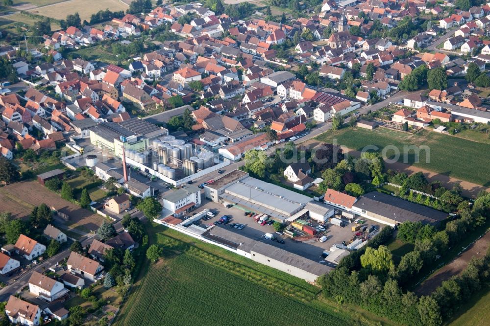 Lustadt from the bird's eye view: Building and production halls on the premises in Lustadt in the state Rhineland-Palatinate, Germany