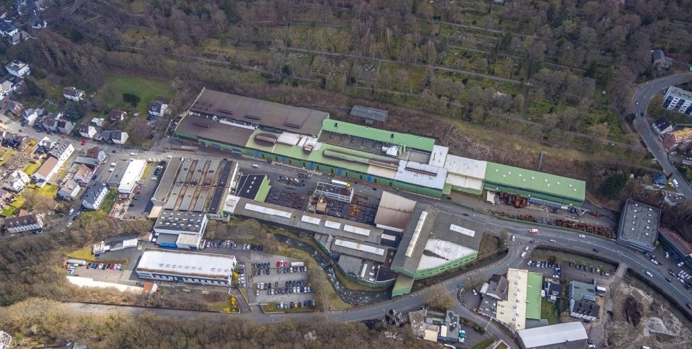 Aerial image Siegen - Building and production halls on the premises Gontermann-Peipers GmbH in Siegen at Siegerland in the state North Rhine-Westphalia, Germany