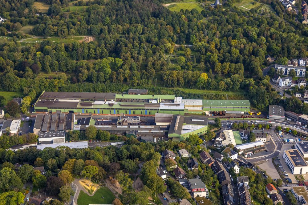 Aerial photograph Siegen - Building and production halls on the premises Gontermann-Peipers GmbH in Siegen at Siegerland in the state North Rhine-Westphalia, Germany