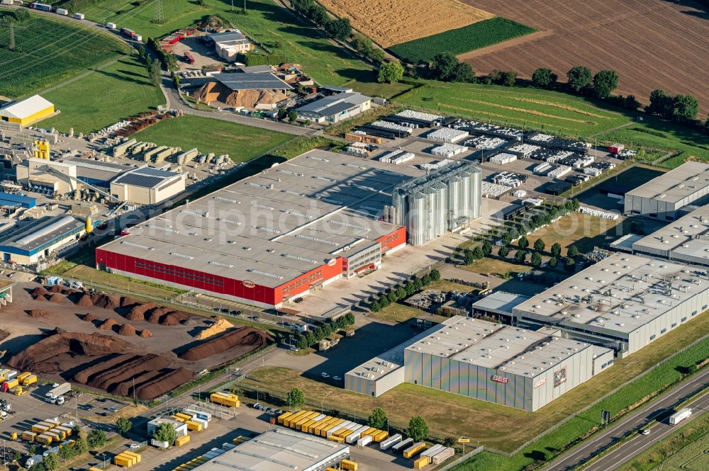 Aerial image Herbolzheim - Building and production halls on the premises of Graf Kunststoffe in Herbolzheim in the state Baden-Wurttemberg, Germany