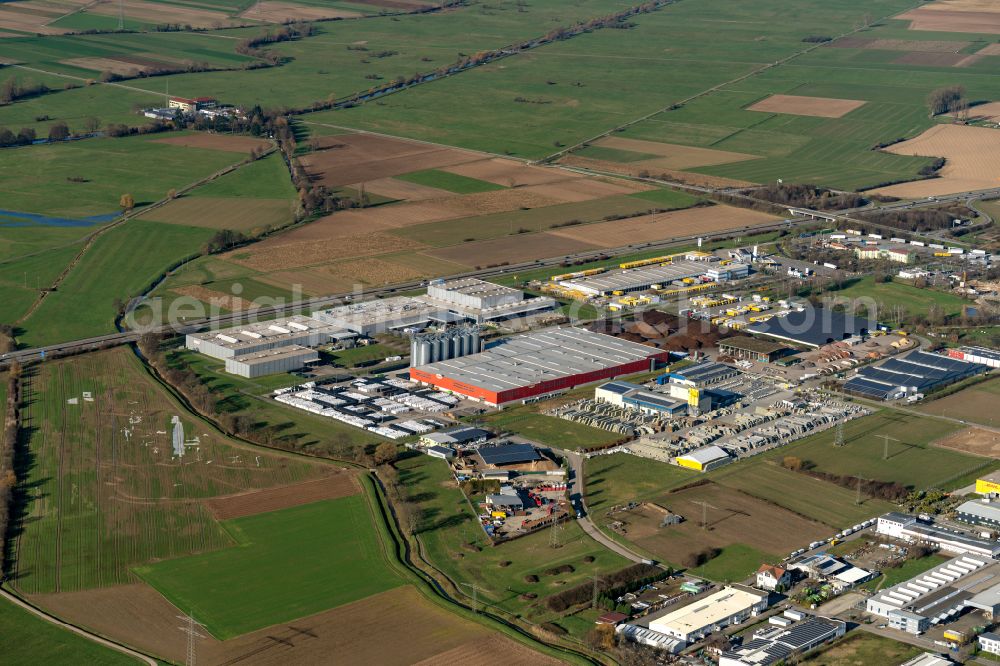 Aerial image Herbolzheim - Building and production halls on the premises of Graf Kunststoffe in Herbolzheim in the state Baden-Wurttemberg, Germany