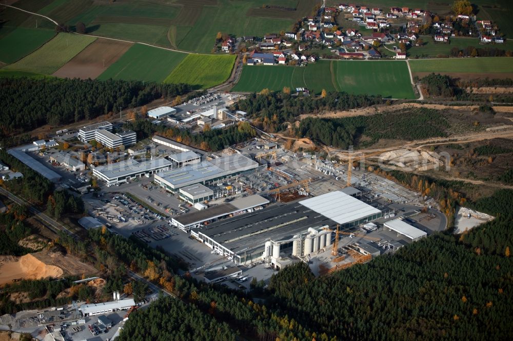Lähr from above - Building and production halls on the premises on Goessweinstrasse in Laehr in the state Bavaria, Germany