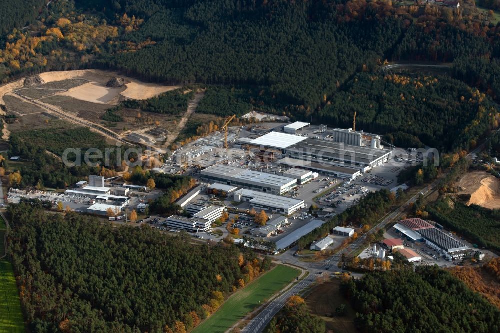 Aerial image Lähr - Building and production halls on the premises on Goessweinstrasse in Laehr in the state Bavaria, Germany