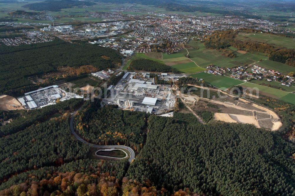Neumarkt in der Oberpfalz from above - Building and production halls on the premises on Goessweinstrasse in Laehr in the state Bavaria, Germany