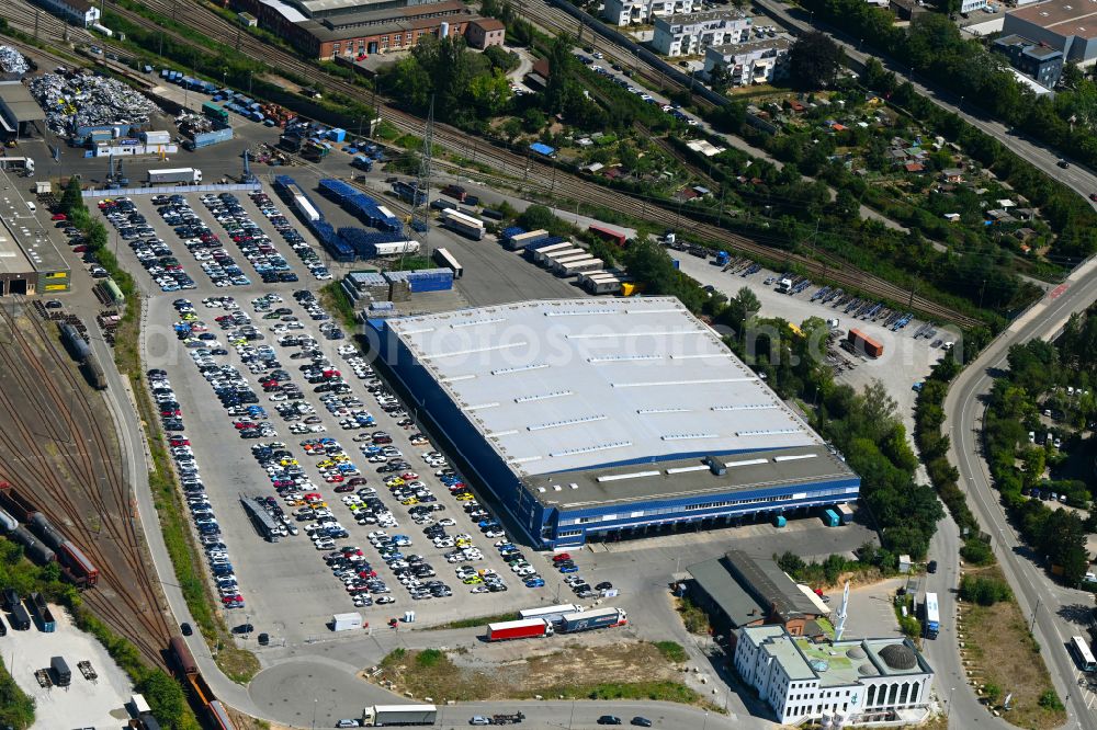 Kornwestheim from above - Building and production halls on the premises GVZ Logistikzentrum Kornwestheim GmbH on street Sigelstrasse in Kornwestheim in the state Baden-Wuerttemberg, Germany