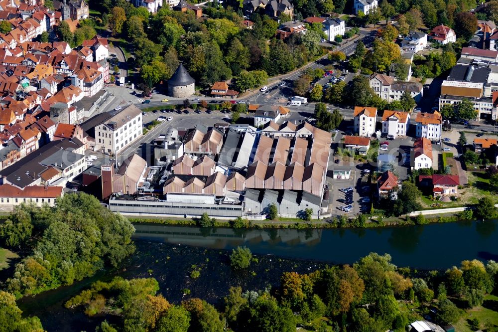 Aerial photograph Hann. Münden - Building and production halls on the premises of Haendler & Natermann GmbH in Hann. Muenden in the state Lower Saxony, Germany