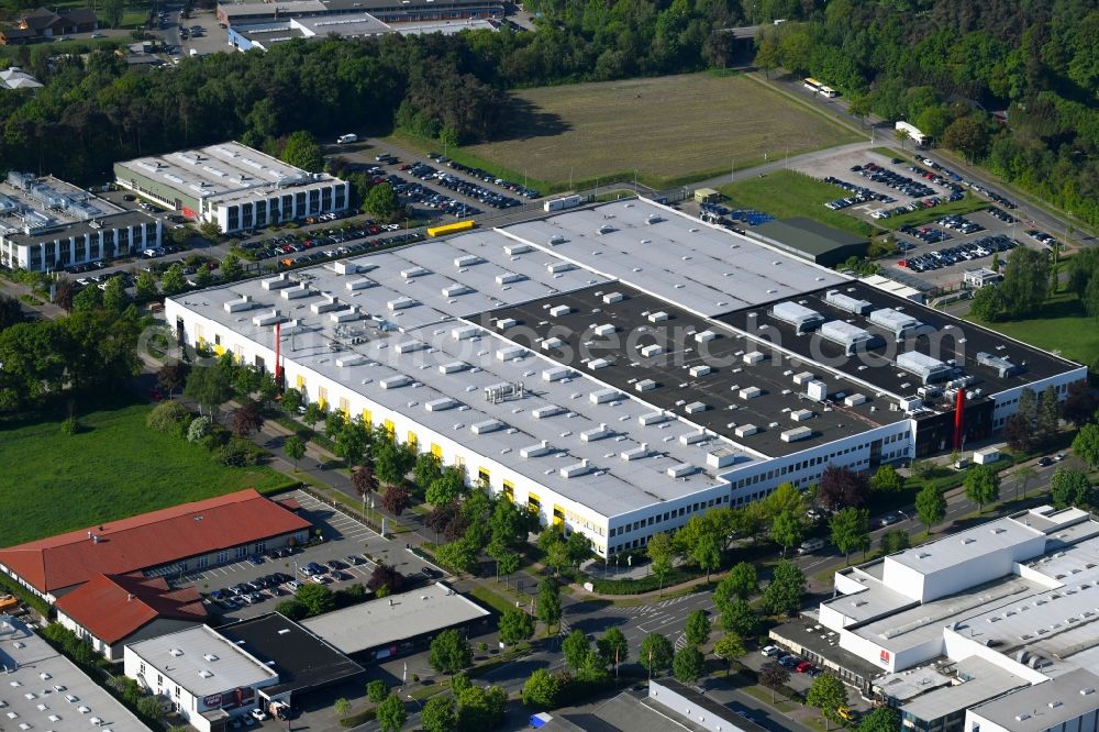 Espelkamp from above - Building and production halls on the premises of Harting Applied Technologies GmbH & Co. KG in Espelkamp in the state North Rhine-Westphalia, Germany