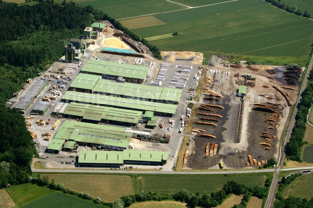 Aerial image Preding - Buildings and production halls on the HASSLACHER NORICA TIMBER - HASSLACHER Group site near Preding in Styria, Austria