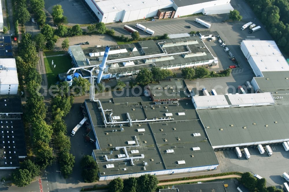 Schenefeld from above - Building and production halls on the premises of Hermes Schleifmittel GmbH & CO. KG on Osterbrooksweg in Schenefeld in the state Schleswig-Holstein