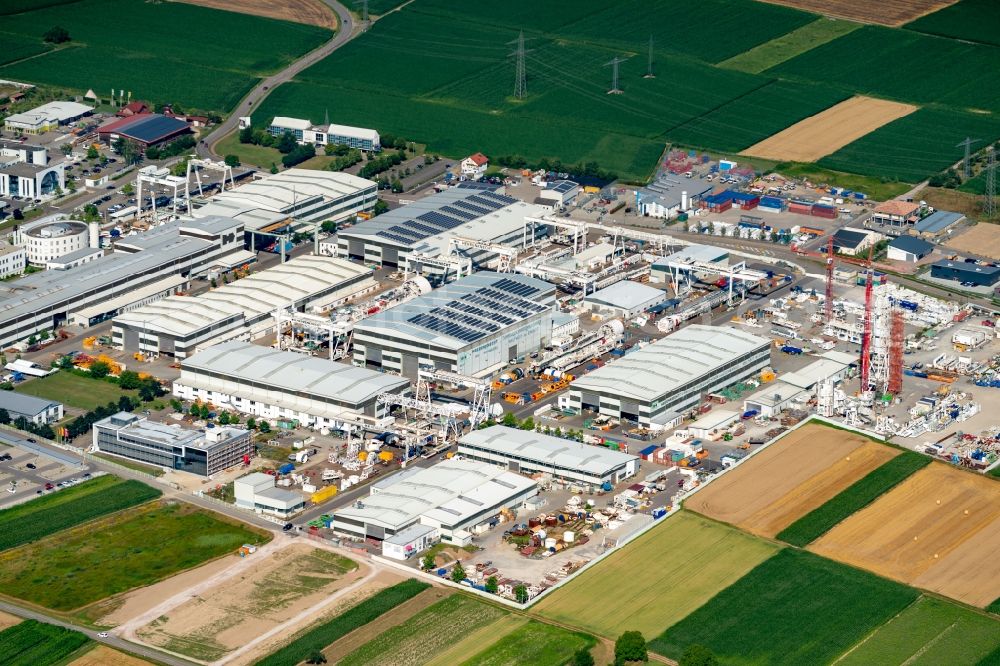 Aerial photograph Schwanau - Building and production halls on the premises of Herrenknecht AG in Schwanau in the state Baden-Wuerttemberg, Germany