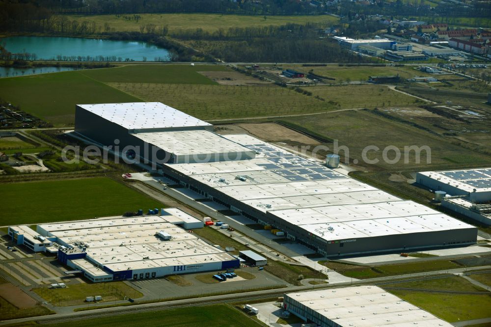Aerial image Bittstädt - Building and production halls on the premises IHI Charging Systems International on street Wolff-Knippenberg-Strasse in Bittstaedt in the state Thuringia, Germany